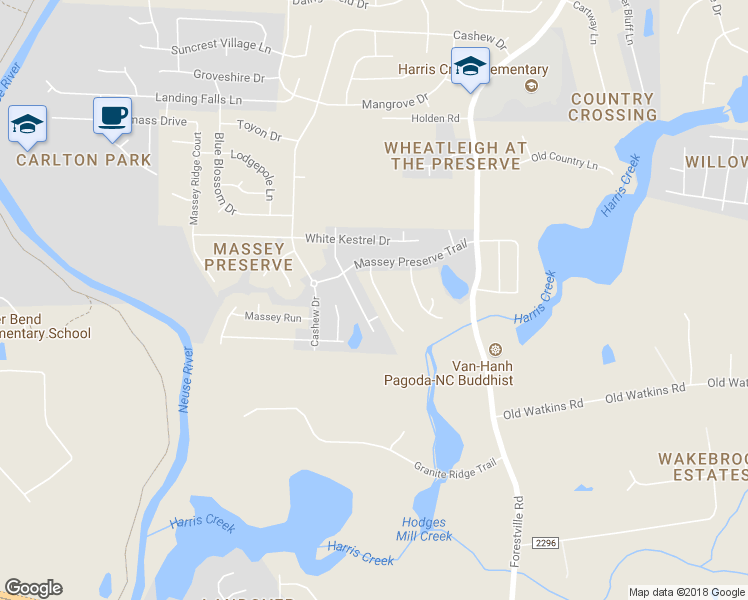 map of restaurants, bars, coffee shops, grocery stores, and more near 3435 Piping Plover Drive in Raleigh