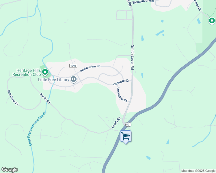 map of restaurants, bars, coffee shops, grocery stores, and more near 307 Yorktown Drive in Chapel Hill