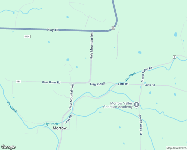 map of restaurants, bars, coffee shops, grocery stores, and more near 16712 State Highway 45 in Morrow