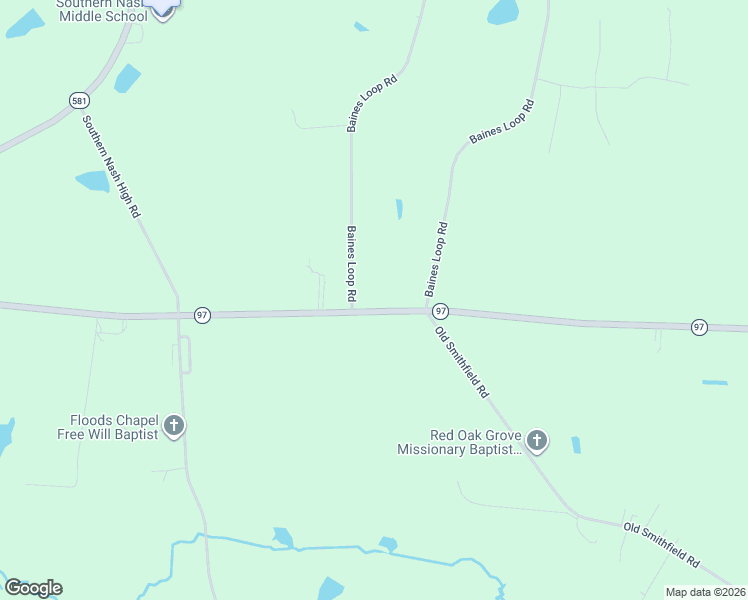map of restaurants, bars, coffee shops, grocery stores, and more near 5985-6179 Baines Loop Road in Spring Hope