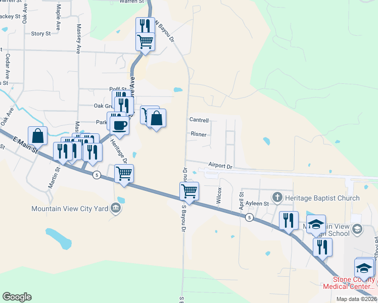 map of restaurants, bars, coffee shops, grocery stores, and more near 1109 Risner in Mountain View