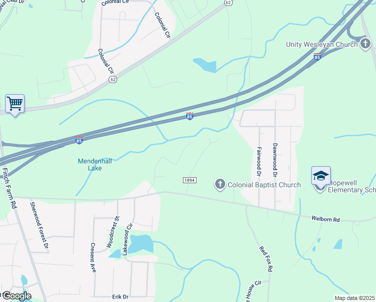 map of restaurants, bars, coffee shops, grocery stores, and more near 4352 Forest Manor Drive in Trinity