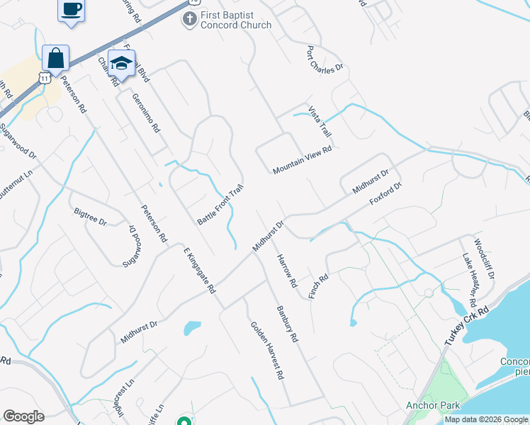 map of restaurants, bars, coffee shops, grocery stores, and more near 408 Harrow Road in Knoxville
