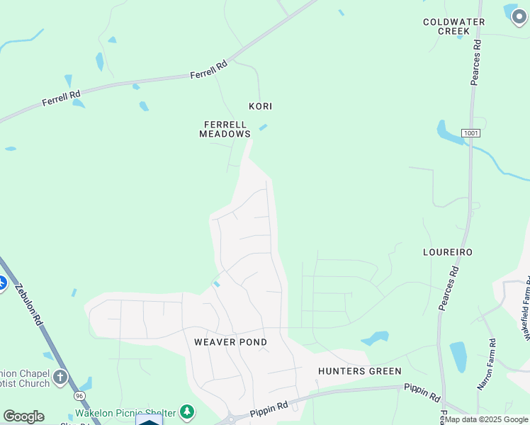 map of restaurants, bars, coffee shops, grocery stores, and more near 500 Rose Creek Court in Zebulon