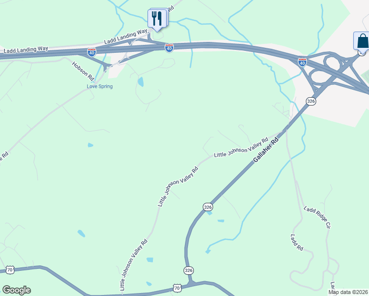 map of restaurants, bars, coffee shops, grocery stores, and more near 253 Little Johnson Valley Road in Kingston