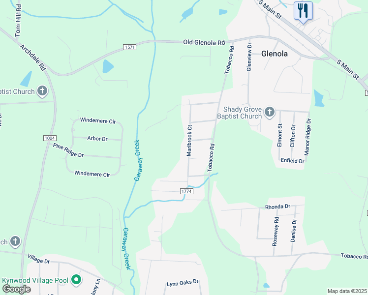 map of restaurants, bars, coffee shops, grocery stores, and more near 5333 Marlbrook Court in Trinity