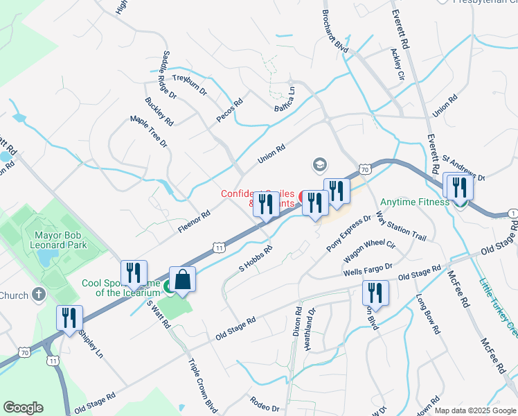 map of restaurants, bars, coffee shops, grocery stores, and more near 112 North Hobbs Road in Knoxville
