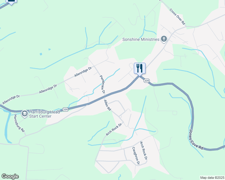map of restaurants, bars, coffee shops, grocery stores, and more near 2240 Pembroke Drive in Sevierville