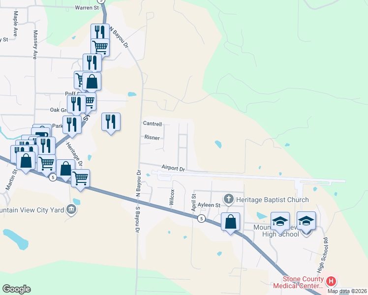 map of restaurants, bars, coffee shops, grocery stores, and more near 2nd Street in Mountain View