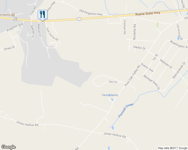 map of restaurants, bars, coffee shops, grocery stores, and more near 250 Dan Circle in Rockwood