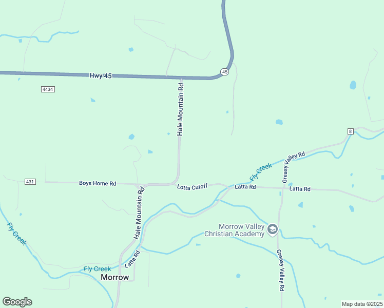 map of restaurants, bars, coffee shops, grocery stores, and more near 16712 Arkansas 45 in Morrow