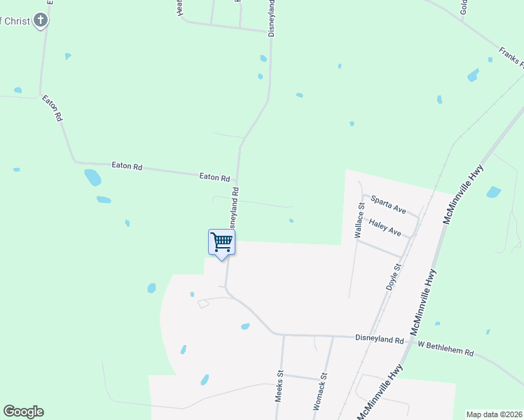 map of restaurants, bars, coffee shops, grocery stores, and more near 1030 Disneyland Road in Sparta