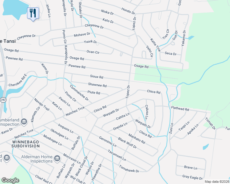 map of restaurants, bars, coffee shops, grocery stores, and more near 1226 Natchez Trce in Crossville