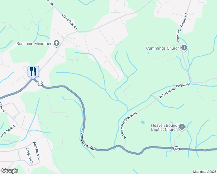 map of restaurants, bars, coffee shops, grocery stores, and more near 2464 Amanda Lane in Sevierville