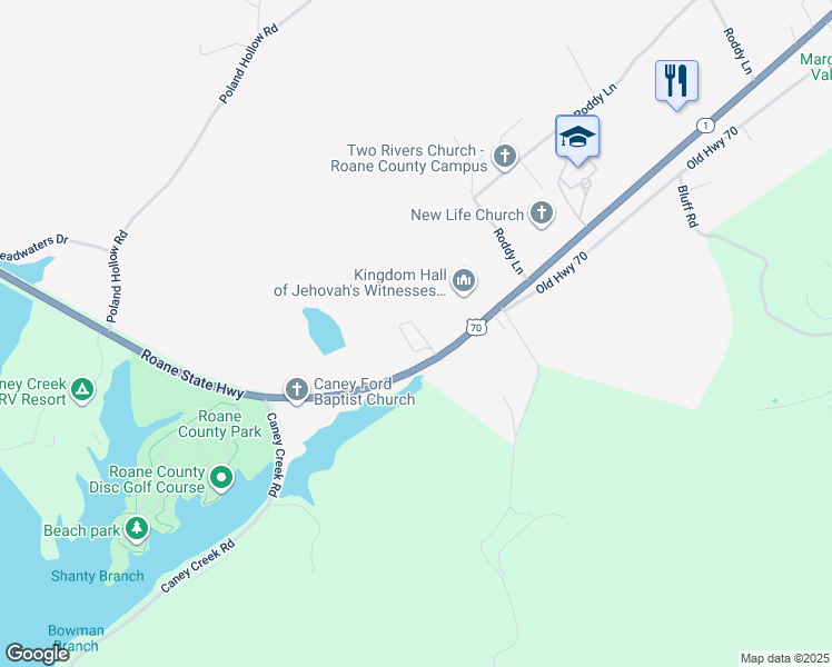map of restaurants, bars, coffee shops, grocery stores, and more near 207 Midtown Lane in Harriman
