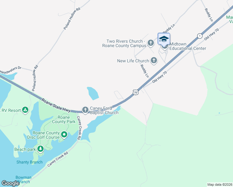 map of restaurants, bars, coffee shops, grocery stores, and more near 207 Midtown Lane in Harriman