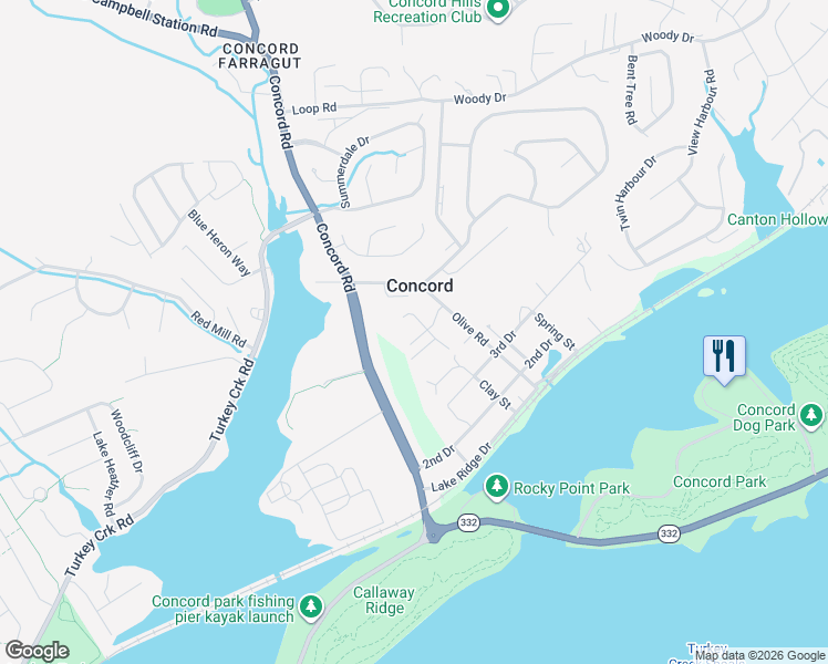 map of restaurants, bars, coffee shops, grocery stores, and more near 10942 Alvaros Lane in Knoxville