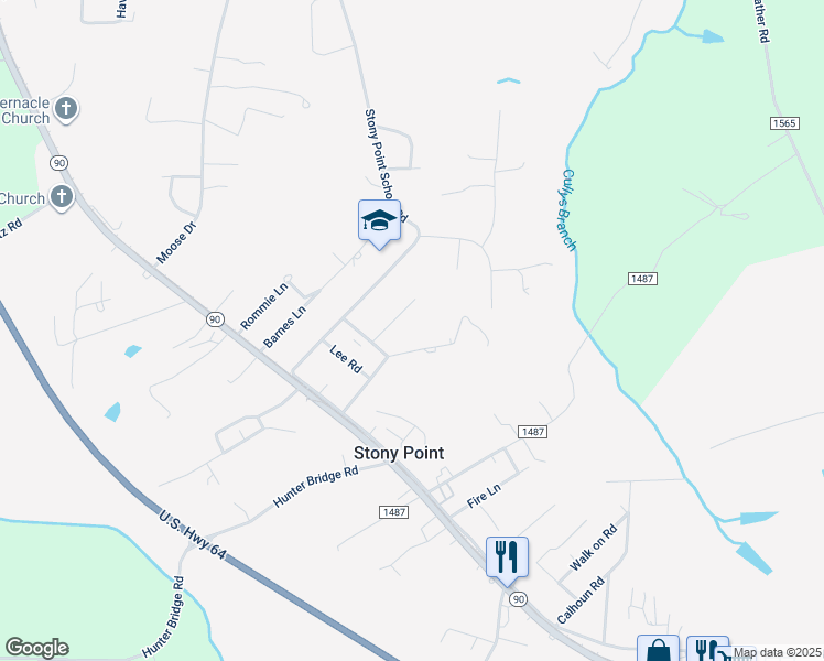 map of restaurants, bars, coffee shops, grocery stores, and more near 70 Joines Lane in Taylorsville