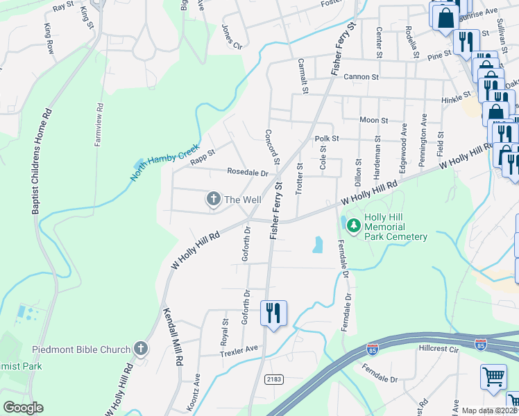 map of restaurants, bars, coffee shops, grocery stores, and more near 811 Bryan Road in Thomasville