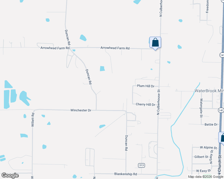 map of restaurants, bars, coffee shops, grocery stores, and more near 2114 Duncan Road in Jonesboro