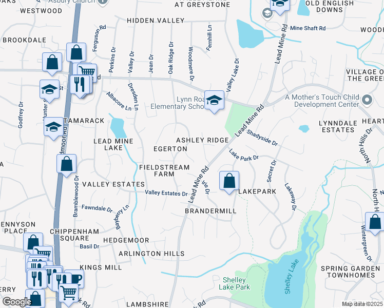 map of restaurants, bars, coffee shops, grocery stores, and more near 5812 Heatherbrook Circle in Raleigh