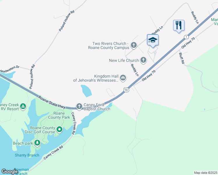 map of restaurants, bars, coffee shops, grocery stores, and more near 100-298 Midtown Lane in Harriman