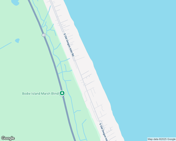 map of restaurants, bars, coffee shops, grocery stores, and more near 9629 East Spencer Street in Nags Head