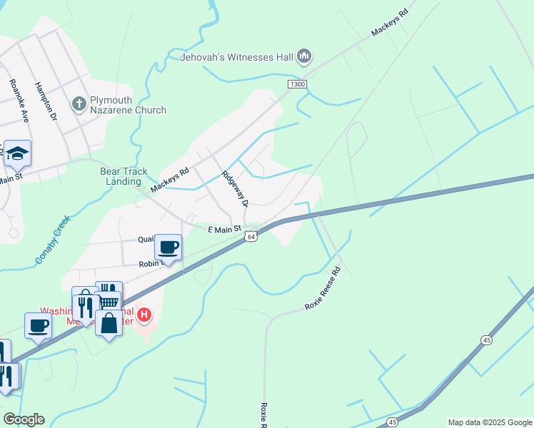 map of restaurants, bars, coffee shops, grocery stores, and more near 109 Bradley Road in Plymouth