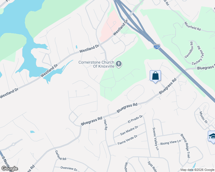 map of restaurants, bars, coffee shops, grocery stores, and more near 1209 E Woodshire Dr in Knoxville