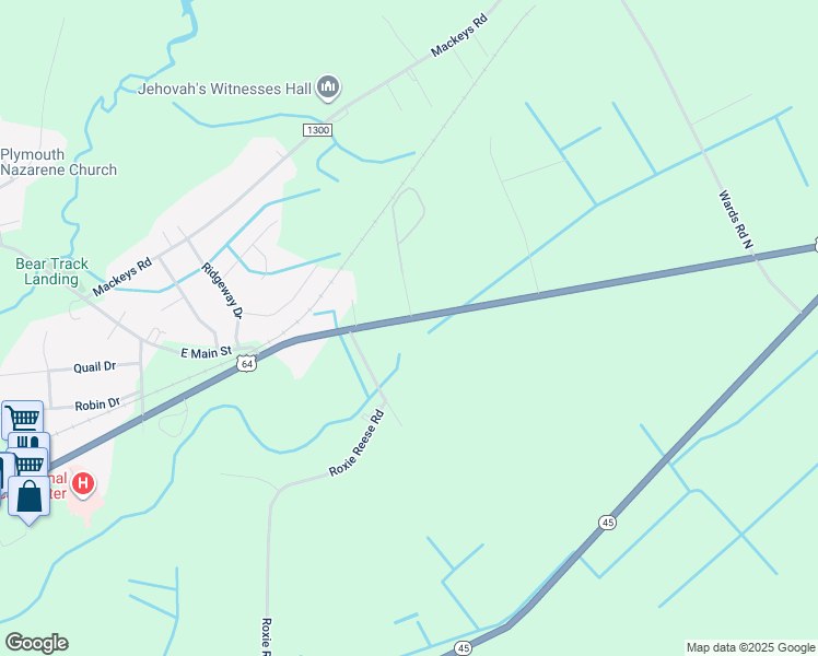 map of restaurants, bars, coffee shops, grocery stores, and more near 1728 U.S. 64 in Plymouth