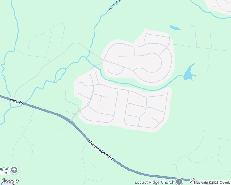 map of restaurants, bars, coffee shops, grocery stores, and more near 1201 Meadow Bridge Lane in Arrington