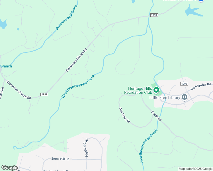 map of restaurants, bars, coffee shops, grocery stores, and more near 2108 Price Creek Road in Chapel Hill