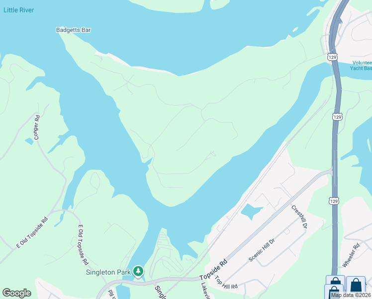 map of restaurants, bars, coffee shops, grocery stores, and more near 7505 Little River Drive in Knoxville