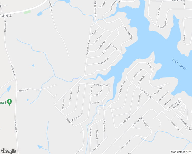 map of restaurants, bars, coffee shops, grocery stores, and more near 8851 Cherokee Trail in Crossville
