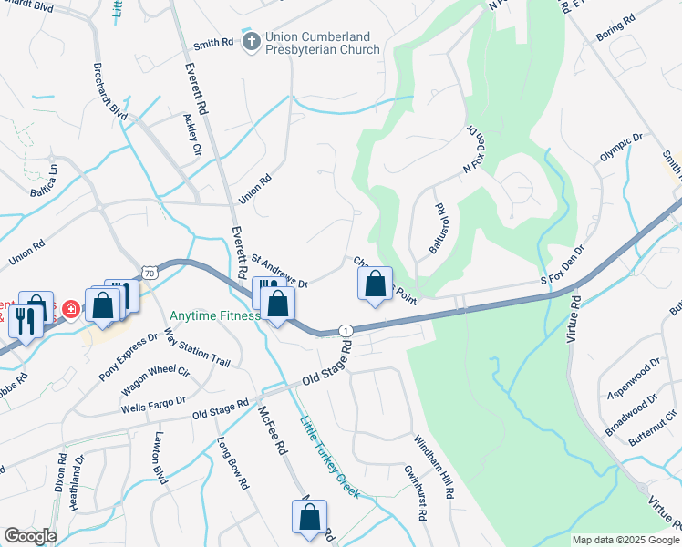 map of restaurants, bars, coffee shops, grocery stores, and more near 152 Saint Andrews Drive in Knoxville