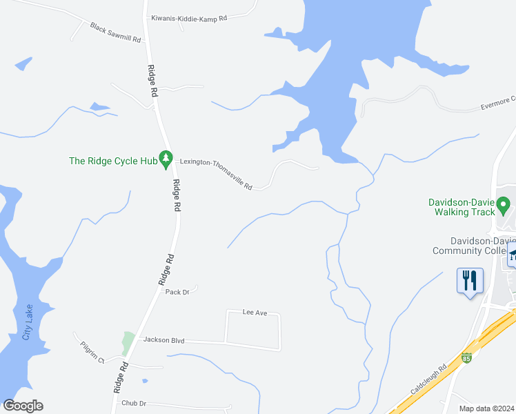 map of restaurants, bars, coffee shops, grocery stores, and more near 360 Lexington-Thomasville Road in Lexington