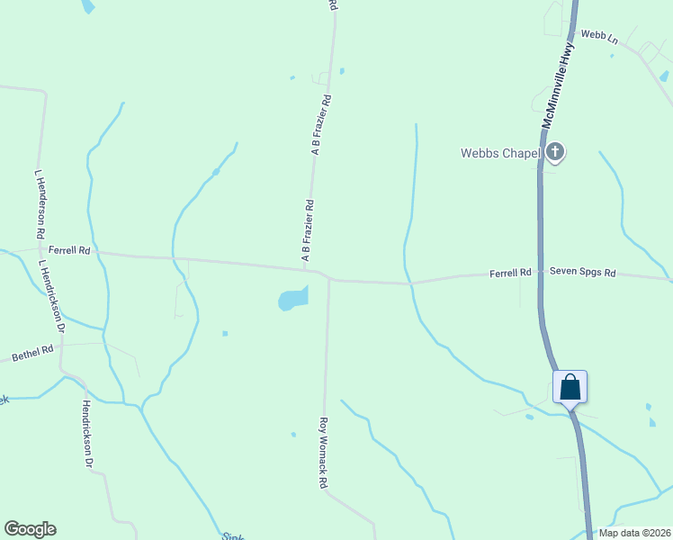 map of restaurants, bars, coffee shops, grocery stores, and more near 520 Ferrell Road in Smithville