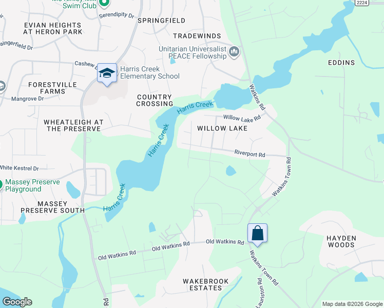 map of restaurants, bars, coffee shops, grocery stores, and more near 4200 Riverport Road in Raleigh