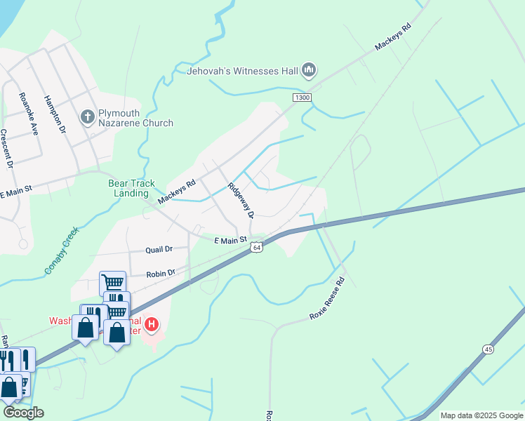 map of restaurants, bars, coffee shops, grocery stores, and more near 108 Bradley Road in Plymouth