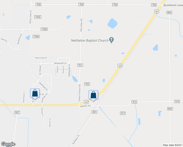 map of restaurants, bars, coffee shops, grocery stores, and more near 1 Clay Road in Jonesboro