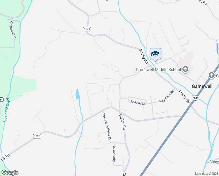 map of restaurants, bars, coffee shops, grocery stores, and more near 3475 Highland Way in Lenoir