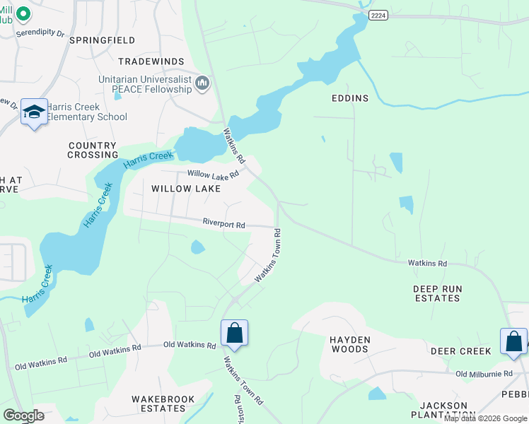 map of restaurants, bars, coffee shops, grocery stores, and more near 3129 Watkins Town Road in Raleigh