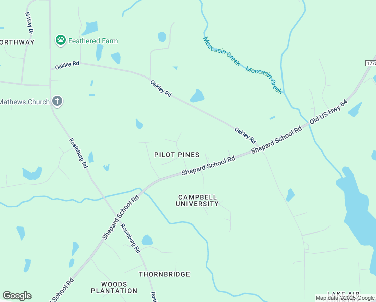 map of restaurants, bars, coffee shops, grocery stores, and more near 3220 Natural Pines Place in Zebulon