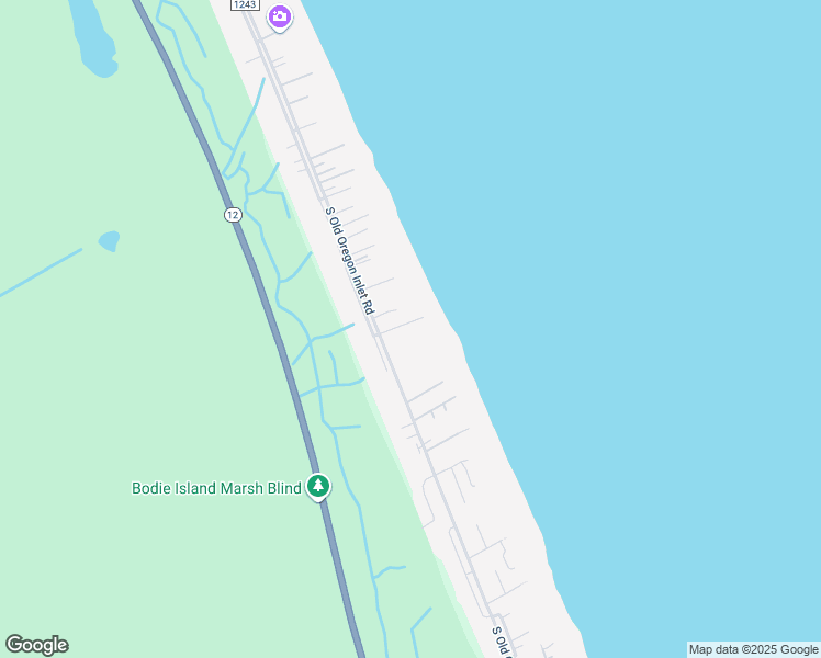 map of restaurants, bars, coffee shops, grocery stores, and more near 9601 South Old Oregon Inlet Road in Nags Head