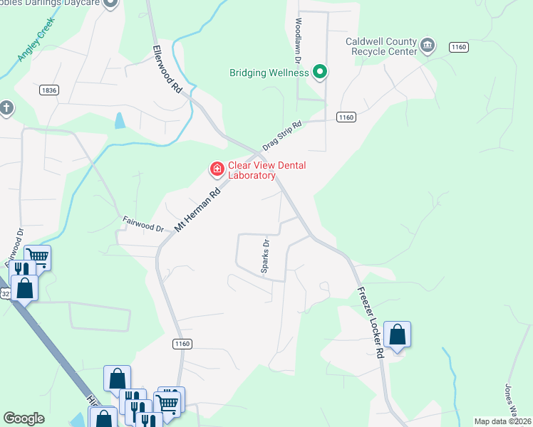 map of restaurants, bars, coffee shops, grocery stores, and more near 2617 Faras Lane in Hudson