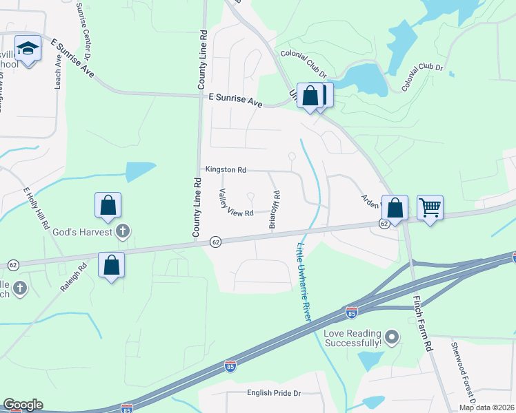 map of restaurants, bars, coffee shops, grocery stores, and more near 4232 Valley View Road in Thomasville
