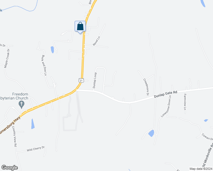 map of restaurants, bars, coffee shops, grocery stores, and more near 205 Dunlap Loop in Statesville