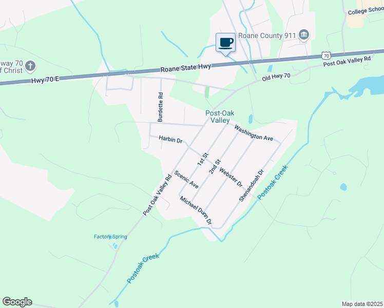 map of restaurants, bars, coffee shops, grocery stores, and more near 102 Webster Drive in Rockwood