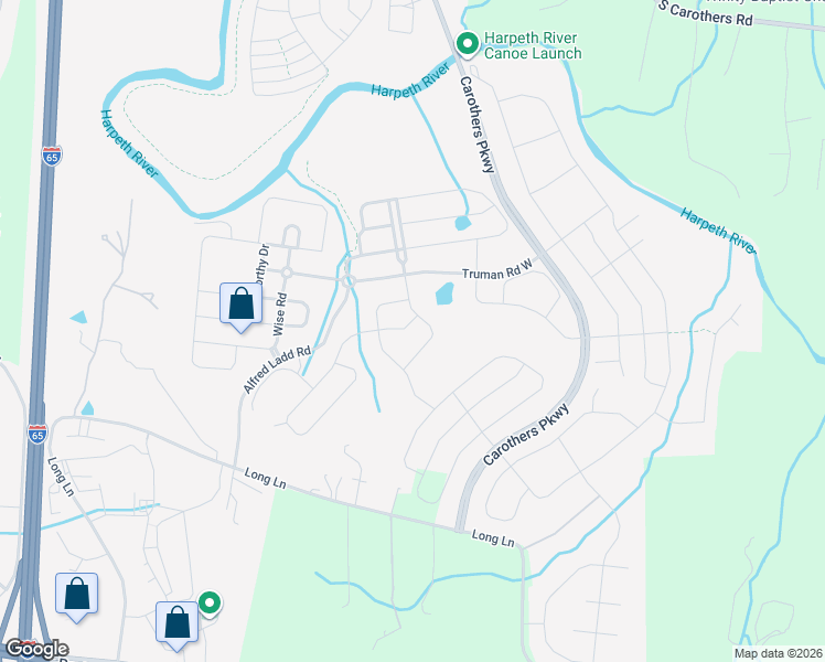 map of restaurants, bars, coffee shops, grocery stores, and more near 117 Irvine Lane in Franklin