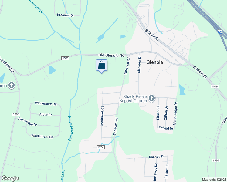map of restaurants, bars, coffee shops, grocery stores, and more near 3530 Meadowdale Lane in Trinity